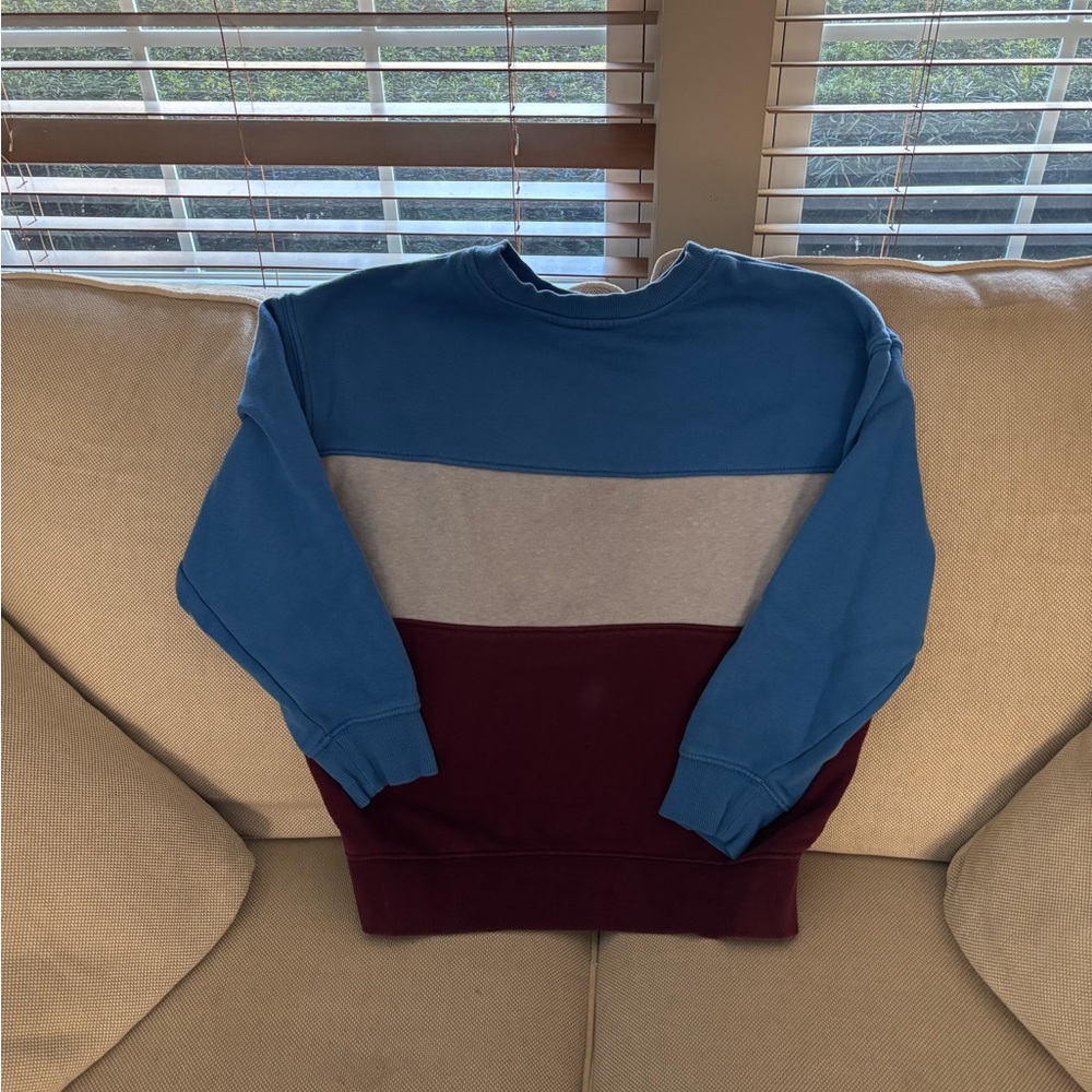 Colorblock Men's Sweater - Blue, Gray, and Burgundy